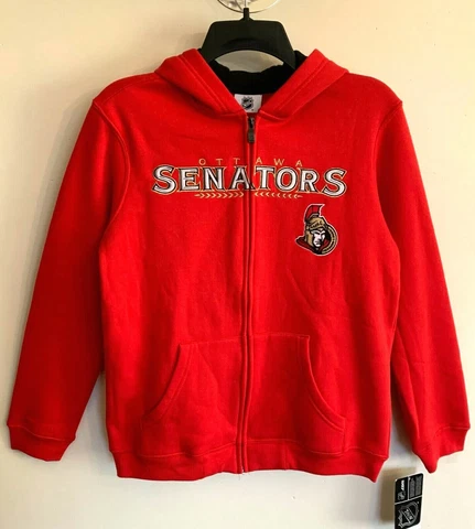 🏒 NHL Youth Size Large 14-16 Ottawa Senators Full Zip Hoodie Sweatshirt NWT 🏒 Cover