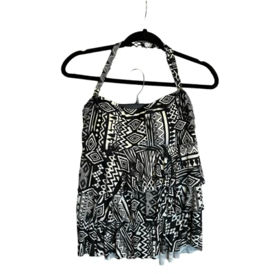 XS Island Escape Black & White Swimsuit Tankini Top - Изображение 1 из 4