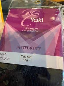EI Yaki 100% Natural Human Hair Extension 18" YAKI COLOUR 1b# - Picture 1 of 2