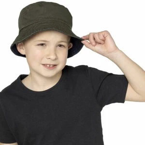 Kids Bucket Hat Boys Girls Cotton Polyester Reversible Summer Lightweight Hats - Picture 1 of 44