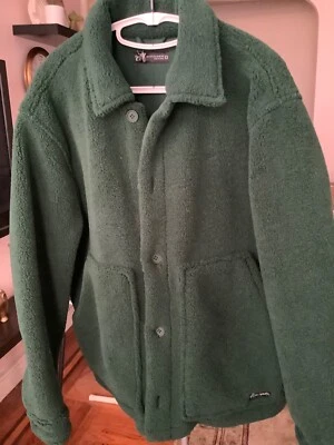 ZARA DNWR Men's Heavyweight Sherpa Overshirt Jacket  L-XL Pockets Green - Image 1 of 4