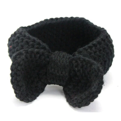 Baby Toddler Kid Girl Bow Turban Elastic Headband Knitted Crochet Hair Head Band - Image 1 of 4