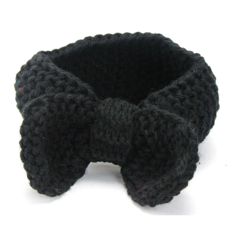 Baby Toddler Kid Girl Bow Turban Elastic Headband Knitted Crochet Hair Head Band - Image 1 of 4