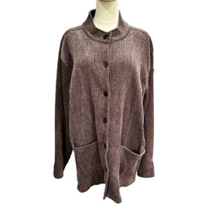 Modern Soul Brown Cardigan Plus Size 2X Jacket Sweater Lagenlook Neutral Cabin - Picture 1 of 10