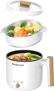 Hot Pot Electric with Steamer, 1.8L Portable Mini Travel Cooker, Multifunctional - Picture 1 of 6