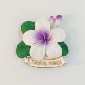 Thailand Frangipani Fridge Magnet Refrigerator Sticker Home Decor Resin Souvenir - Picture 1 of 4