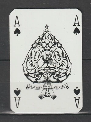 Egipto Tarjetas de Juego Naipes Moharrem Prensa Alejandría Fabricante M.P.A. Foto 1 de 2