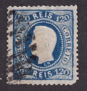 MATT'S STAMPS PORTUGAL #32 KING LUIZ 120-REIS ISSUE OF 1867-1870, USED CV$68 - Picture 1 of 3