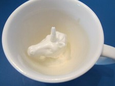 Creature Cups Unicorn Head Coffee Mug Hidden Animal White Porcelain. Cup.