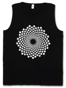 SPIRAL DOTS TANK TOP Hypno Labyrinth Mystic Hypnotic Esoterik Circle - Picture 1 of 1