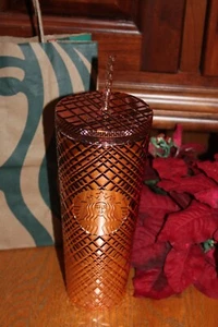 VASO DE PAJA TAZA FRÍA STARBUCKS 2023 ORO ROSA DIAMANTE NAVIDAD 24 OZ - Imagen 1 de 1