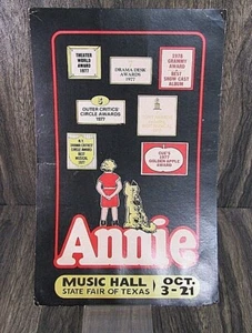 VTG 1978 Annie a Musical at Dallas Music Hall State Fair Texas Card Poster HTF - Picture 1 of 11