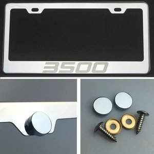 3500 Laser Engraved Polish Stainless Steel License Plate Frame Chrome Screw Cap - Bild 1 von 12