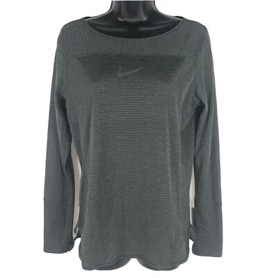 Camisa para correr Nike para mujer M Drifit AeroReact 800932 010 negra parte superior agujeros para los pulgares ls Foto 1 de 4