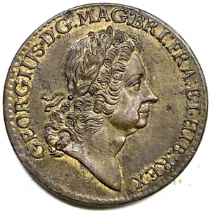 1723 M 4.6-E.12 R-6 Rosa Americana Twopence Colonial Coin - Picture 1 of 2