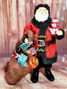 Estatuilla vintage de fibra maché de Santa Claus por arte del pueblo pieza detallada única - Imagen 1 de 17