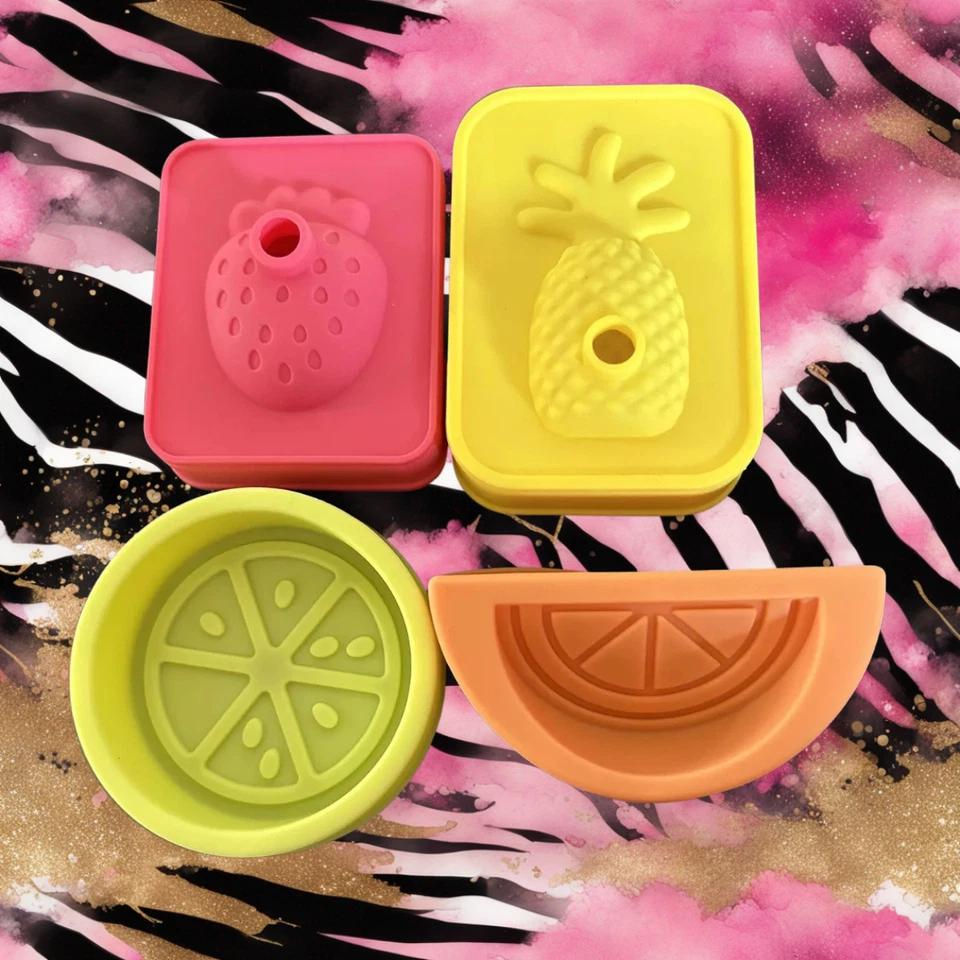 4pcs. Fruit Shaped Ice Molds- Lemon,Orange,Strawberry,Pineapple - Image 1 of 1