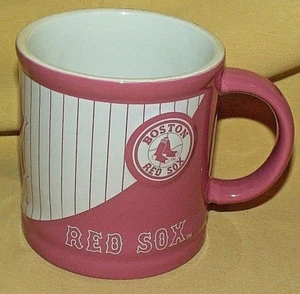 BOSTON RED SOX MUG MLB BASEBALL PINK WHITE CUP ENCORE 2007 DB597296599 DRUM* - Picture 1 of 6