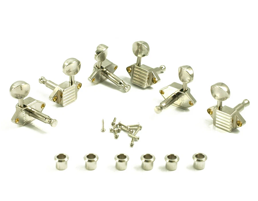 KLUSON KVDW-3-NO WAFFLEBACK 3 3 TUNERS W/ OVAL METAL BUTTONS NICKEL