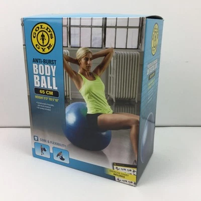 Balón corporal anti-ráfagas Golds Gym 65 CM para flexibilidad central incluye tabla de bombas Foto 1 de 4