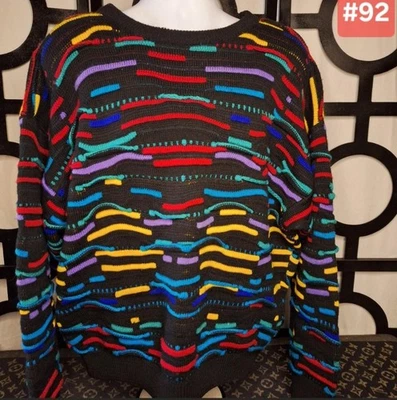 Vintage COOGI Australia Sweater Size MED 100% Pure Wool Colorful Textured RARE - Image 1 of 4