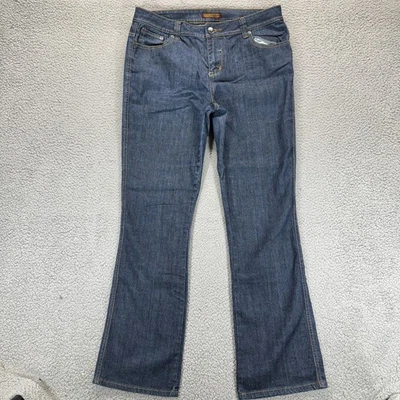 Jeans jeans elástico Zana Di ZD Premium lavagem média azul feminino tamanho 14 bootcut - Imagem 1 de 4