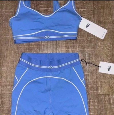 Conjunto de leggings e sutiã feminino fitness ioga 2 peças academia esporte treino - Imagem 1 de 4