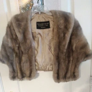 Joseph Glass Furriers Women's Stole Fur Wrap Classic Brown Rustic Shawl - Picture 1 of 18