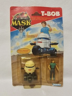1986 Kenner Mask T-Bob & Scott Trakker Action Figures #37240 New On Card SEE PIC - Image 1 of 4