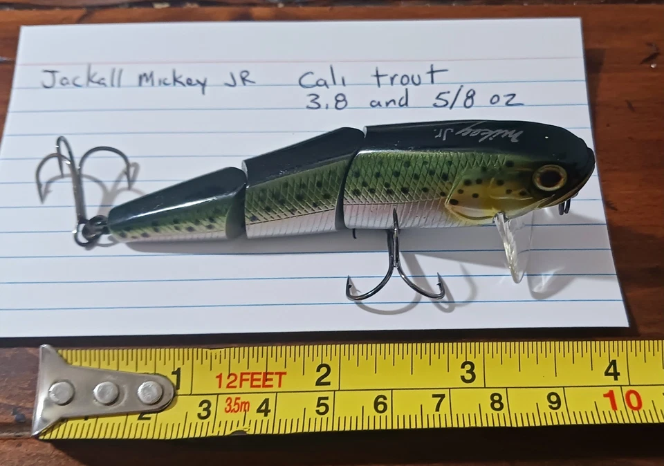 Trucha de pesca Luer Jackall Mikey Jr Cali 3,8 y 5/8 oz Foto 1 de 2