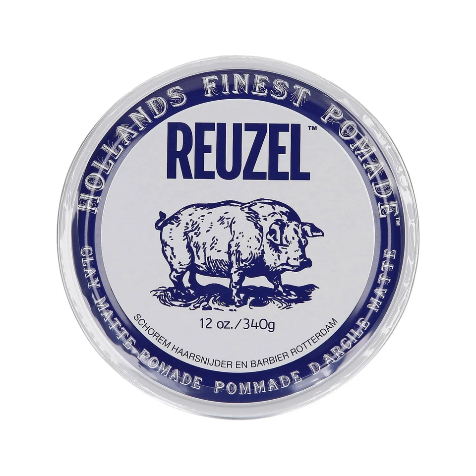 REUZEL Clay Matte Pomade – 340 g / 12 oz – Starker Halt & Mattes Finish – XXL