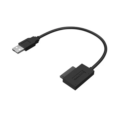 Black USB 2.0 to 7+6 13Pin SATA Slimline Laptop CD DVD Rom Drive Adapter Cable - Image 1 of 4