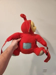 Vtg Teletubbies Po Red Backpack Plush Rubber Face 1990s Y2K - Picture 1 of 12