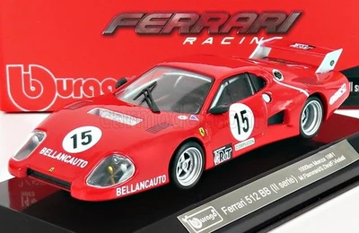 MODELLINO AUTO STATICO BURAGO FERRARI 512BB 1000KM MONZA 1981 FLAMMINI 1/43 - Immagine 1 di 4
