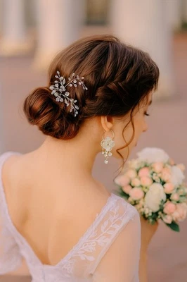 Pendientes Flor Borla Zara Oro Blanco Circonita Circonita Cristal Boda Aro Boho Foto 1 de 4