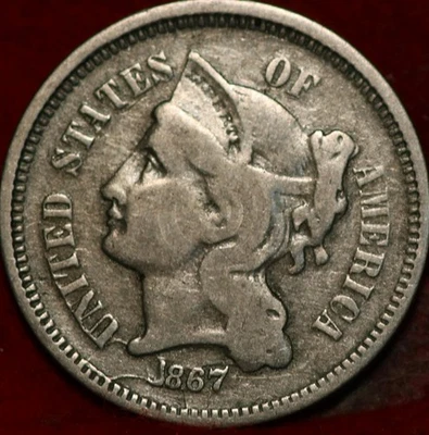 1867 Philadelphia Mint Three Cent Coin - Image 1 of 2