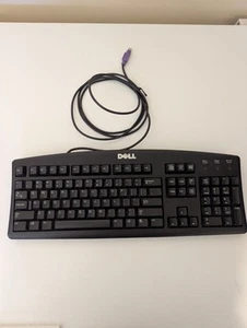 VintageDell ™ SK-8110 07N242 Black Wired Keyboard with PS2 Tested,Working Used - Picture 1 of 7
