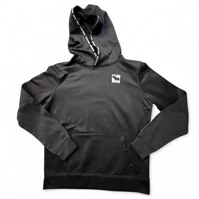 Abercrombie Kids Hoodie Youth 15/16 Black Logo Fleece Pullover Sweatshirt - Image 1 of 4