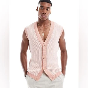 ASOS Designs Knitted Oversized Button Through Sleeveless Cardigan size 2XL - Picture 1 of 9