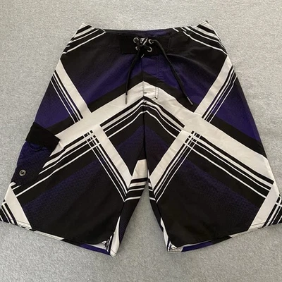 Tony Hawk Board Shorts Para Hombre 30 x 12 Púrpura Rayas Traje de Baño Bolsillo Surf Patín Foto 1 de 4