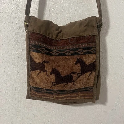 Bandolera Tapiz Gamuza Sensación Hombro Estampado Caballos Suroeste Boho Vaquera Foto 1 de 4