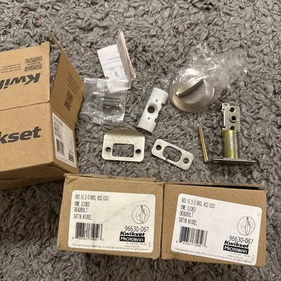 3 Pack Kwikset One Sided Deadbolt Satin Nickel 96630-067 663 15 2-3/8RCL RCS - Image 1 of 2