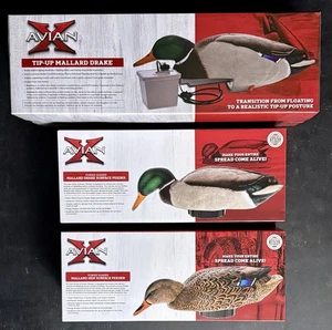 Avian-X Tip-Up Mallard Drake Mallard With Hen + Drake Surface Feeder Combo New - Picture 1 of 9