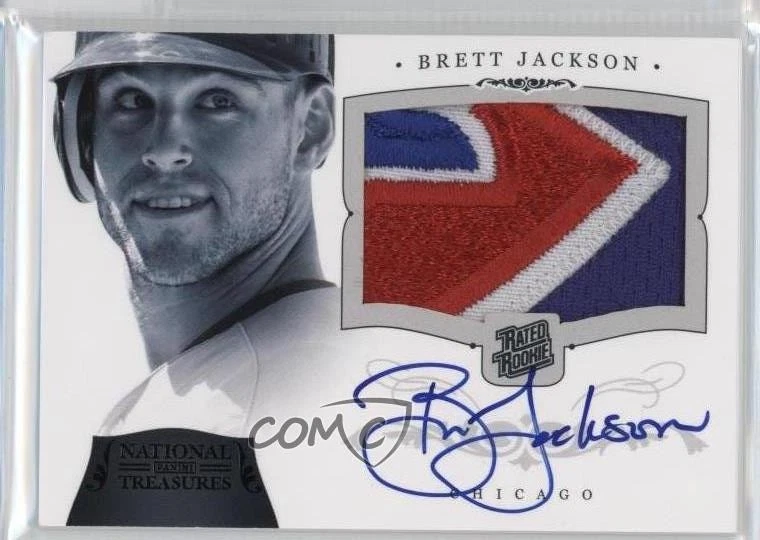 2012 Panini National Treasures Rated Rookies Black /10 Brett Jackson Auto RC - Image 1 of 2