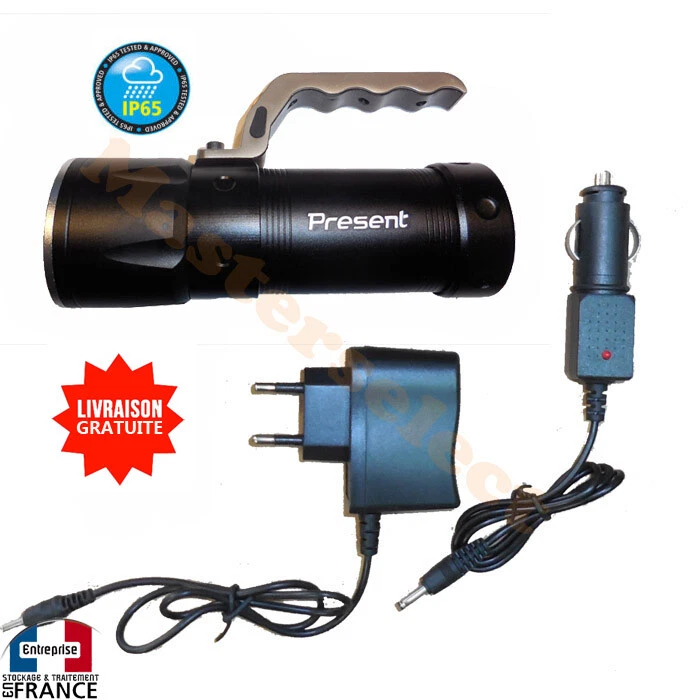 LAMPE PROJECTEUR A LED XM-L T6 CREE PUISSANTE RECHARGEABLE SECTEUR VOITURE - Immagine 1 di 1