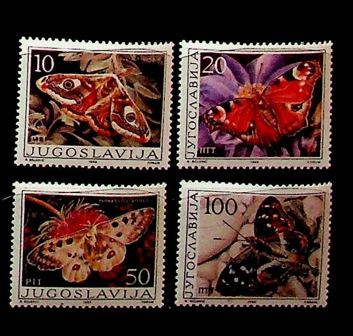 Jugoslávia Sc 1788-91 NH EDIÇÃO DE 1986 - BORBOLETAS - (AO23) - Imagem 1 de 1