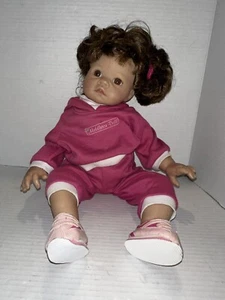 21” Lee Middleton Vinyl & Cloth Baby Doll Reva Brunette Pigtails Girl BR Eyes B - Bild 1 von 11