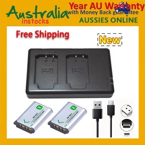 2x NP-BX1 Battery for SONY Action Cam FDR-X1000V/W FDR-X3000R +UsbC Dual Charger - Picture 1 of 4