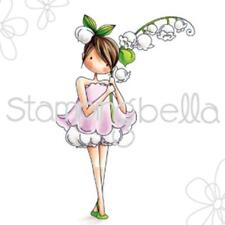 New Stamping Bella Cling Rubber Stamp Tiny Townie GARDEN GIRL LILY OF THE VALLEY