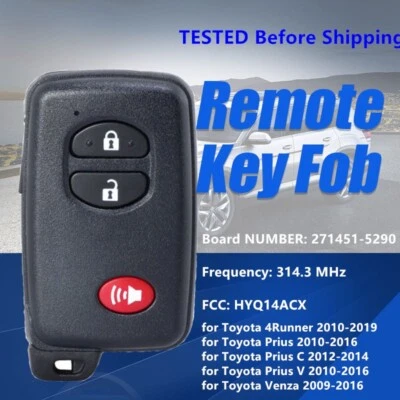 for Toyota 4Runner Prius C V 2010 2011 2012 - 2016 Smart Remote Key 271451-5290 — 第 1/4 张图片